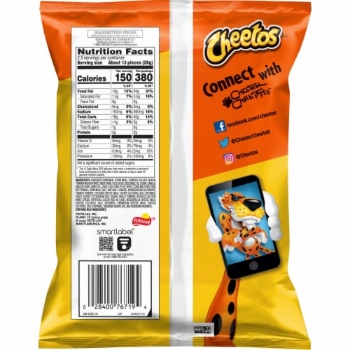 Cheetos Puffs Cheese Flavored Snacks Cheese Pizza Perspective: left