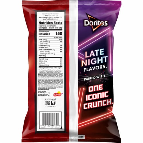 Doritos® Collisions Nacho Cheese and Late Night Taco Flavored Tortilla Chips Perspective: left