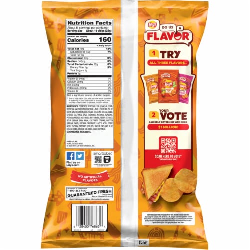Lay's® Bacon Grilled Cheese Potato Chips Perspective: left