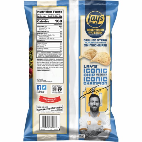 Lay's® Argentinian Style Steak Potato Chips Perspective: left