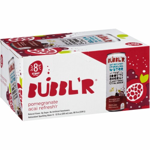 Bubbl'r Pomegranate Acai Refresh'r Sparkling Water Perspective: left