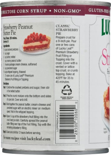 Lucky Leaf® Premium Stawberry Fruit Filling and Topping Perspective: left