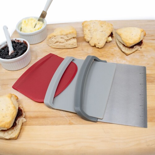 Norpro Nested Chopper and Scraper Set, Set of 3 Utensils, Red and Gray Perspective: left