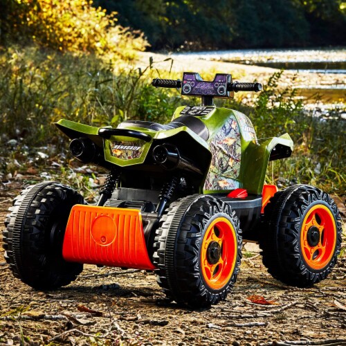 Huffy Renegade Battery Ride-On ATV - Camo Green Perspective: left