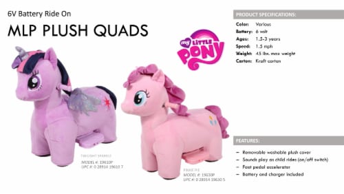 Huffy My Little Pony Pinkie Pie Plush Quad Perspective: left