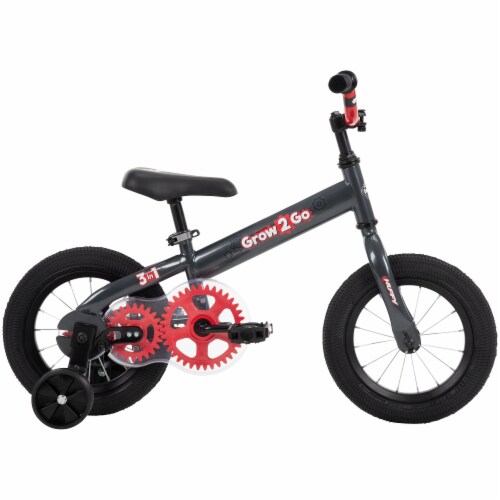Huffy Grow 2 Go 3-in-1 Boys' Conversion Bicycle - Red/Grey Perspective: left