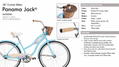 Huffy Panama Jack Women's Cruiser Bike - Blue Perspective: left