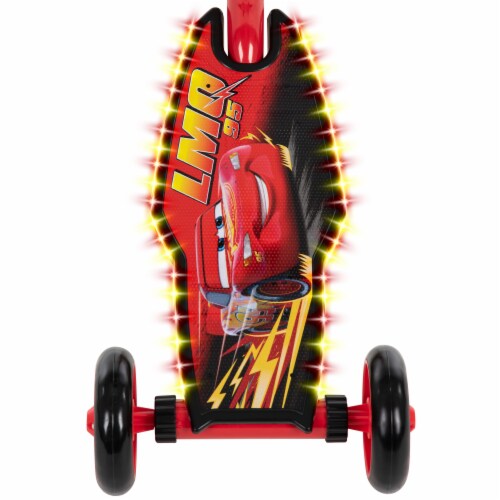 Huffy Disney's Cars Electro-Light 3 Wheeled Scooter - Red Perspective: left