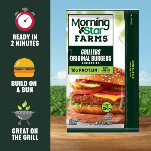 MorningStar Farms Grillers Original Veggie Burgers Perspective: left