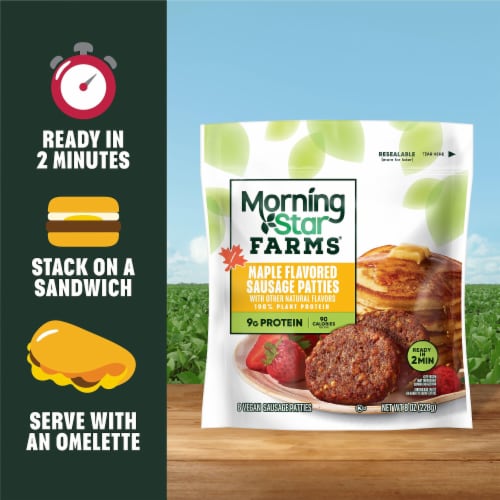 MorningStar Farms Veggie Breakfast Maple Flavored Meatless Sausage Patties Perspective: left