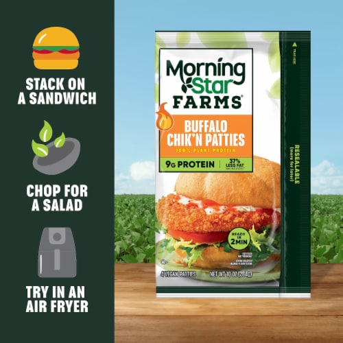 MorningStar Farms® Buffalo Plant Based Chik'n Patties Perspective: left