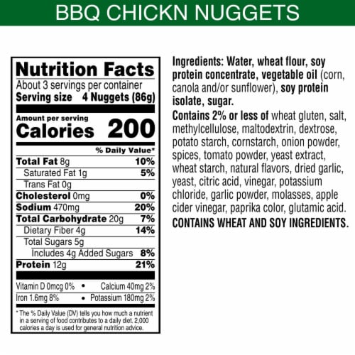 MorningStar Farms® BBQ Vegan Chicken Nuggets Perspective: left