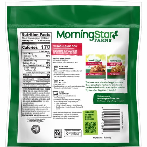 MorningStar Farms Veggitizers Meatless Pepperoni Pizza Bites Perspective: left