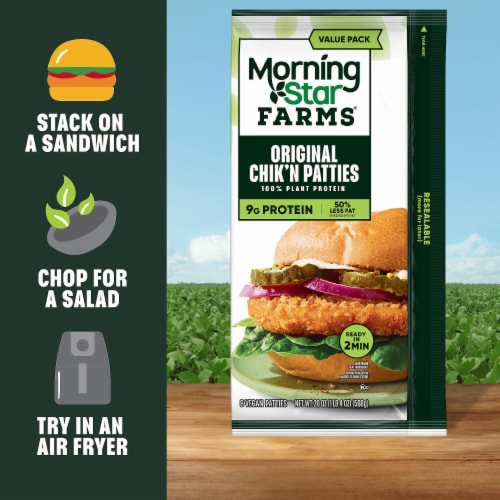 MorningStar Farms® Original Value Pack Plant Based Chik'n Patties Perspective: left