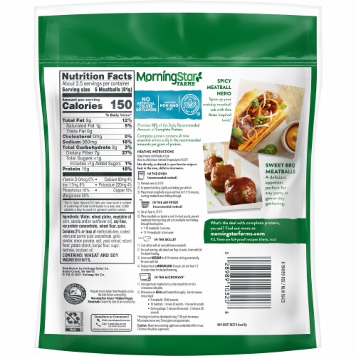 MorningStar Farms® Meal Starters Original Vegan Meatballs Perspective: left