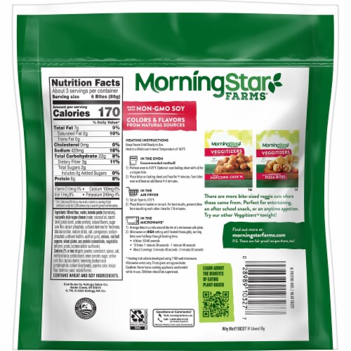 MorningStar Farms Veggitizers Meatless Sausage Pizza Bites Perspective: left