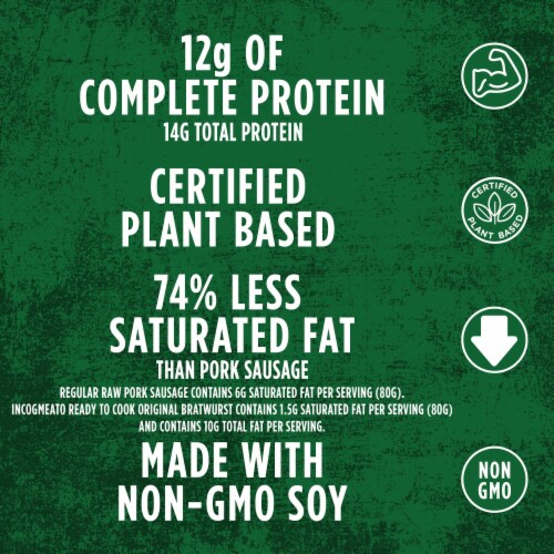 MorningStar Farms® Incogmeato Original Vegan Bratwurst Perspective: left