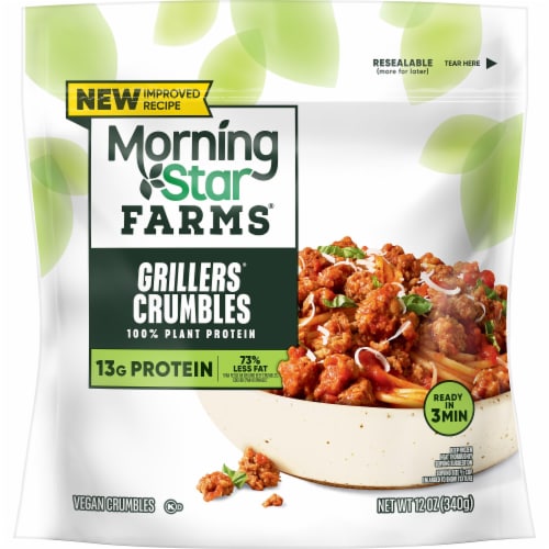 MorningStar Farms Meal Starters Grillers Veggie Crumbles Perspective: left