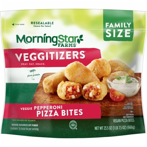 MorningStar Farms® Pepperoni Pizza Family Size Veggie Bites Perspective: left