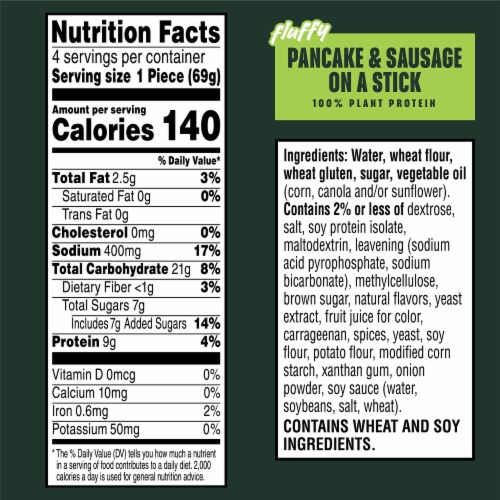 MorningStar Farms® Incogmeato Original Plant Based Pancake and Sausage on a Stick Perspective: left