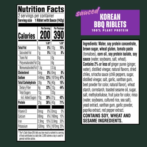 MorningStar Farms® Korean BBQ Vegan Sauced Riblets Perspective: left