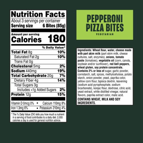 MorningStar Farms® Pepperoni Vegetarian Pizza Bites Perspective: left