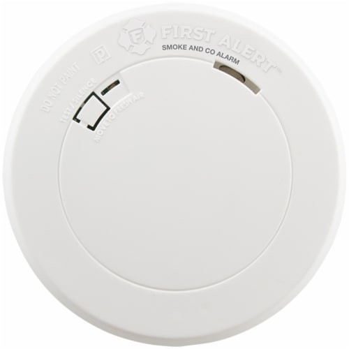 First Alert™ Battery Operated 9V Photoelectric Slim Round Smoke Alarm Perspective: left