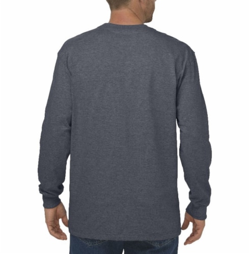 Dickies Men's Heavyweight Long Sleeve Crew Neck T-Shirt - Charcoal Perspective: left