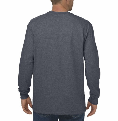 Dickies Men's Heavyweight Long Sleeve Crew Neck T-Shirt - Charcoal Perspective: left