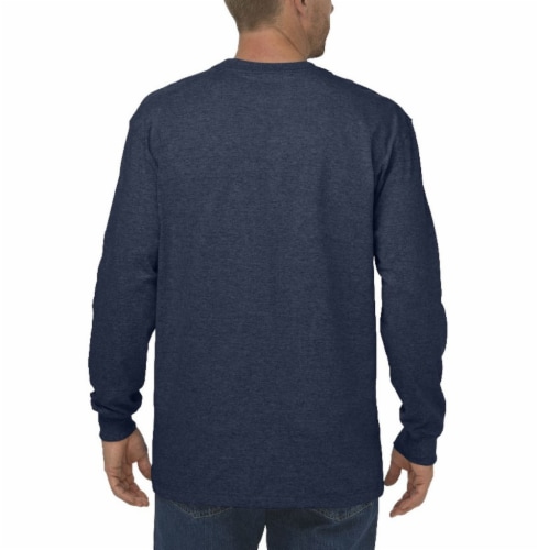 Dickies Men's Heavyweight Long Sleeve Crew Neck T-Shirt - Dark Navy Perspective: left