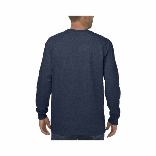 Dickies Men's Heavyweight Long Sleeve Crew Neck T-Shirt - Dark Navy Perspective: left