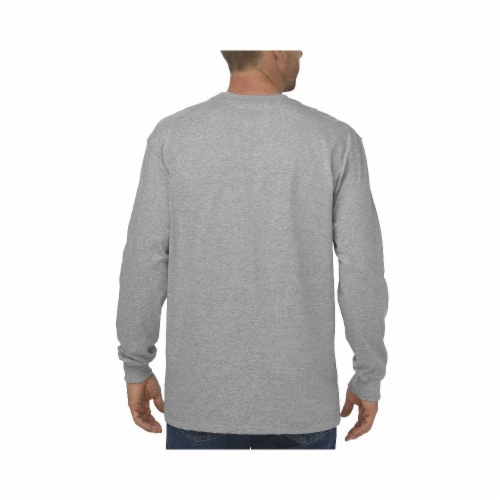 Dickies Long Sleeve Heavyweight Crew Neck T-Shirt - Heather Gray, M ...