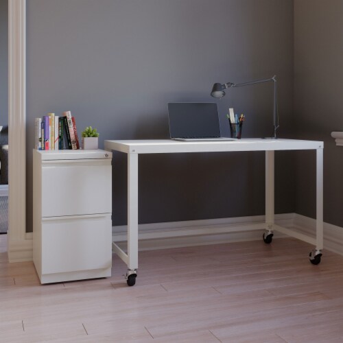 Hirsh Ready to Assemble 48 Inch Wide Mobile Writer s Desk for Home
