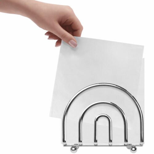 Blue Donuts Chrome Collection Napkin Holder Perspective: left