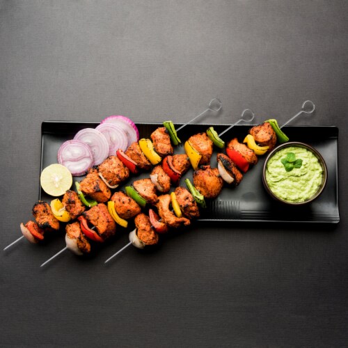 17 inch BBQ Skewers Set of 24, Used for Barbecuing Meat, Stainless Steel Barbeque Accessories Perspective: left