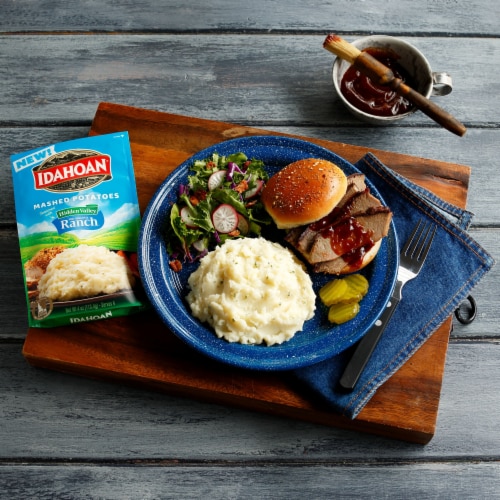 Idahoan® Mashed Potatoes Seasoned with Hidden Valley® Original Ranch® Perspective: left