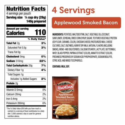 Idahoan Applewood Smoked Bacon Mashed Potatoes Perspective: left