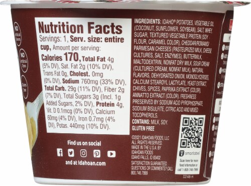 Idahoan® Loaded Baked Mashed Potatoes Cup Perspective: left