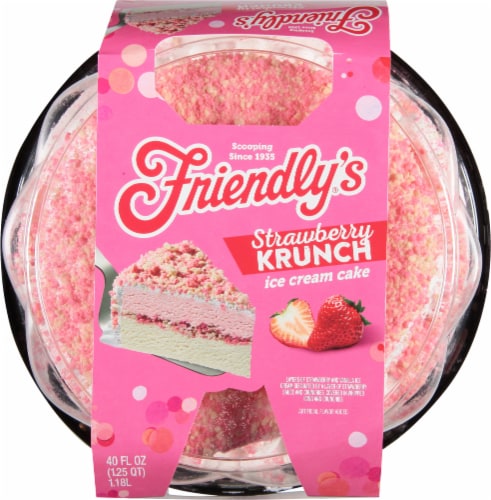 Friendly's® Krunch Strawberry Ice Cream Cake Perspective: left