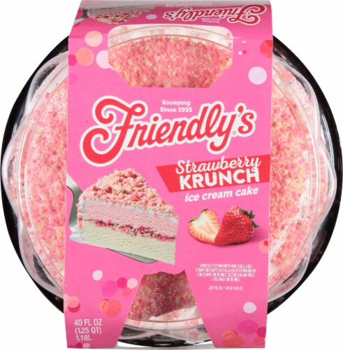 Friendly's® Krunch Strawberry Ice Cream Cake Perspective: left
