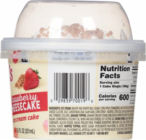 Friendly's® Strawberry Cheesecake Ice Cream Cake Perspective: left