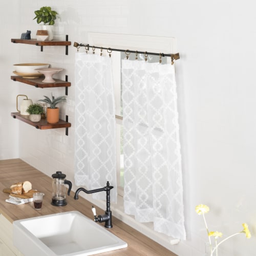No. 918 Bobbi Tier Curtain - White Perspective: left