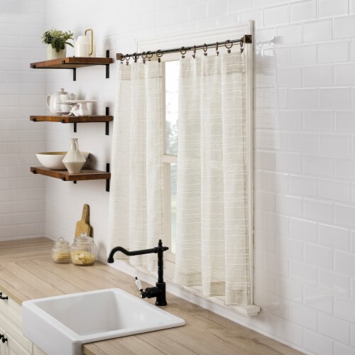 No. 918 Louette Window Panels - Linen Perspective: left