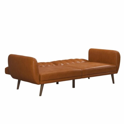 Camel faux leather sofa deals