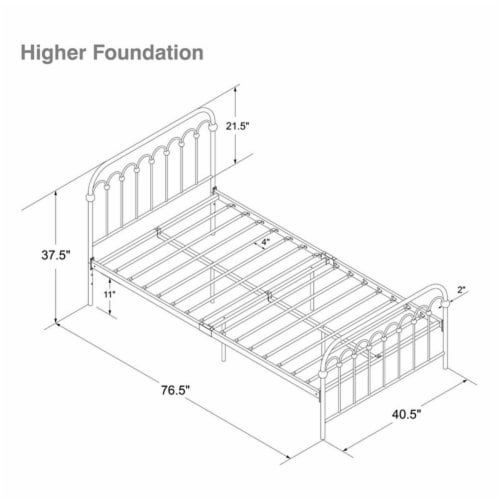 Novogratz Bright Pop Twin Metal Bed in White Perspective: left