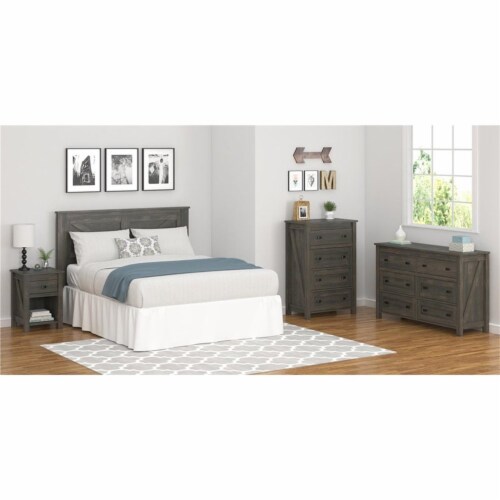 Ameriwood Home Farmington 6 Drawer Dresser in Weathered Oak 1