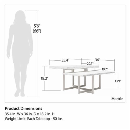 Brielle Coffee Table, Marble Perspective: left