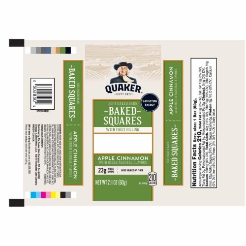 Quaker Chewy® Baked Squares Apple Cinnamon Granola Bar Perspective: left