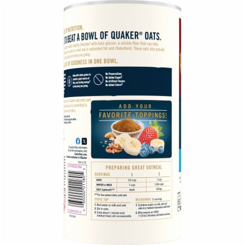 Quaker® Quick 1 Minute Oats Perspective: left