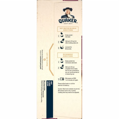 Quaker Cereal Raisin Date Walnut Flavor Instant Oatmeal Breakfast Perspective: left